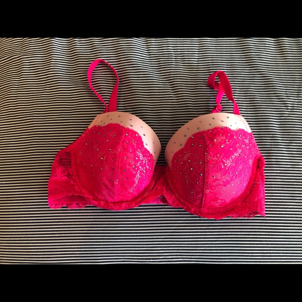 Victoria Secret Hot Pink with Sequins Bra